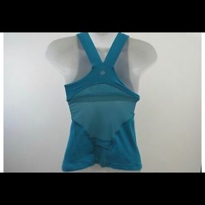 Lululemon Tank Top Deep V Omega Mesh Teal—Sz 4
